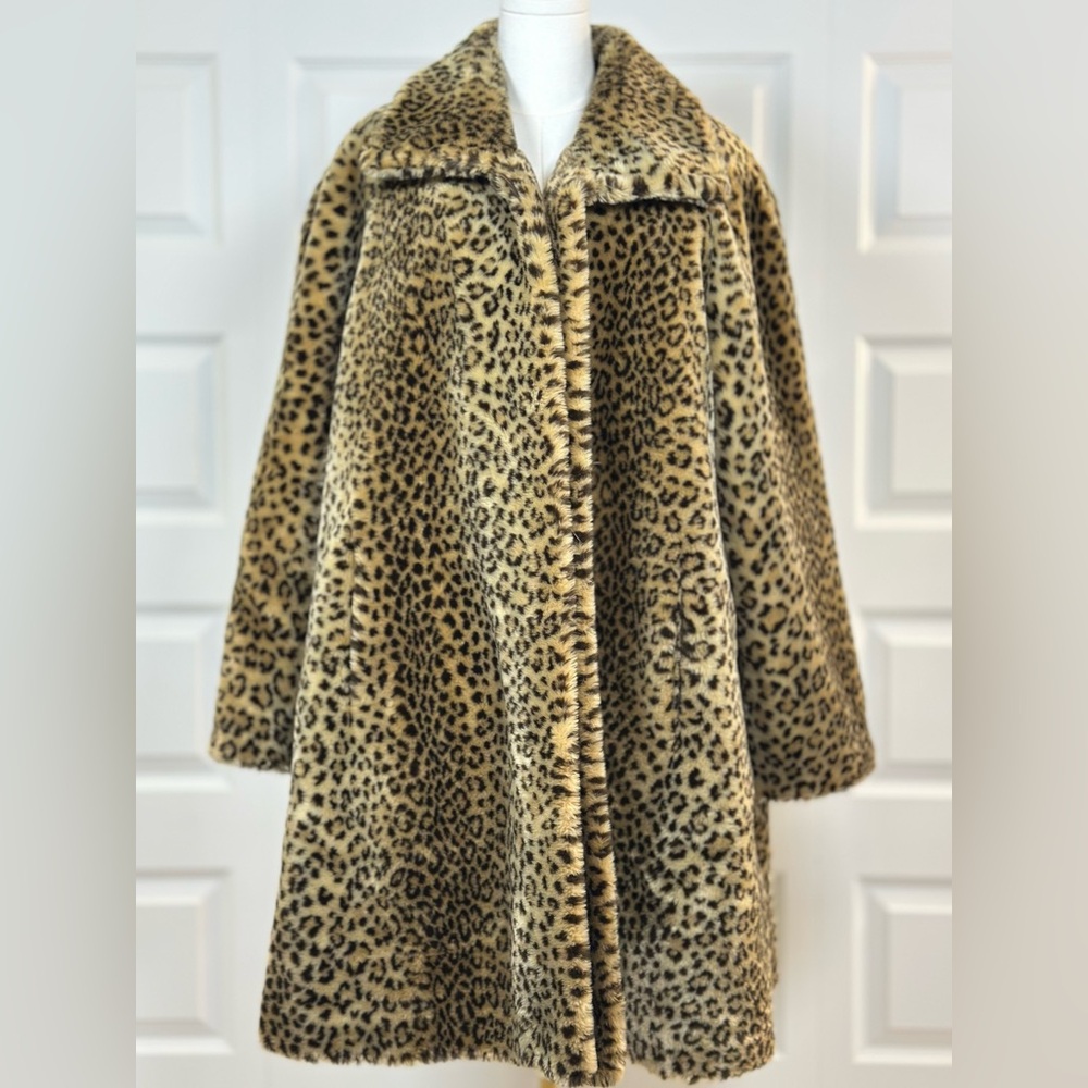 Faux Leopard Fur Swing Coat